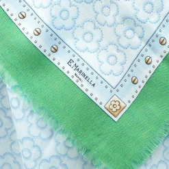 E.Marinella Sciarpe Invernali|STOLA VERDE 115 IN LANA, SETA E CASHMERE Fiori d’archivio
