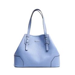 E.Marinella Tote Bag|TOTE BAG AZZURRO POLVERE In pelle martellata