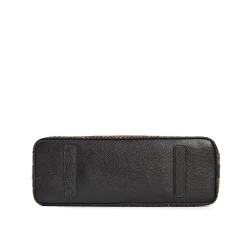 E.Marinella Tote Bag|TOTE BAG MARRONE E NERA In lana e pelle martellata