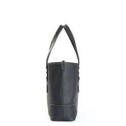E.Marinella Tote Bag|TOTE BAG MIDI BLU SCURO In pelle martellata