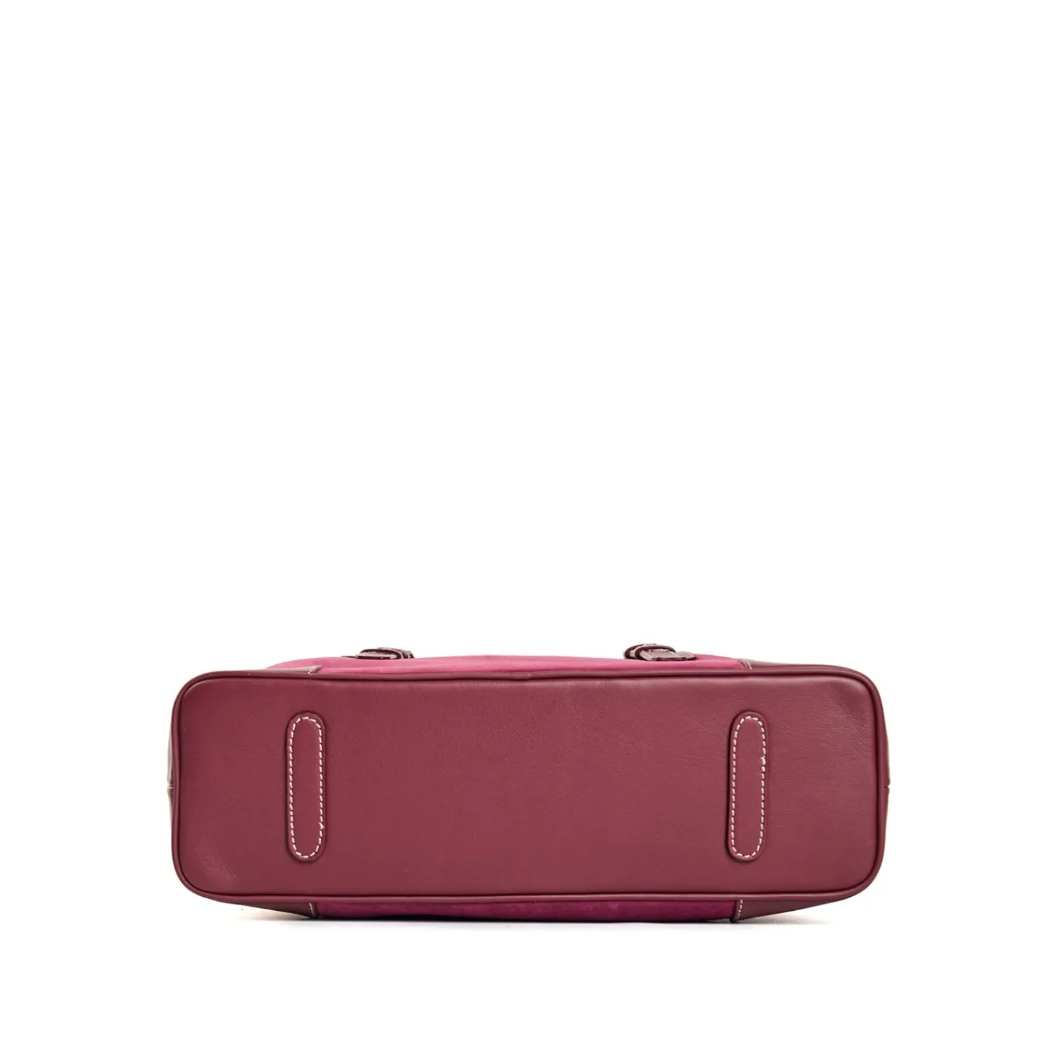 E.Marinella Tote Bag|TOTE BAG MIDI BORDEAUX In suede e pelle