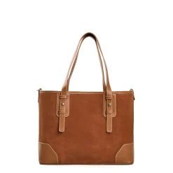 E.Marinella Tote Bag|TOTE BAG MIDI COLOR CUOIO In suede e pelle