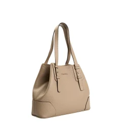 E.Marinella Tote Bag|TOTE BAG MIDI COLOR TORTORA In pelle martellata