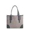 E.Marinella Tote Bag|TOTE BAG MIDI GRIGIA In suede e pelle