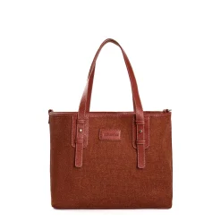 E.Marinella Tote Bag|TOTE BAG MIDI MARRONE CHIARO In lana e pelle