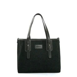 E.Marinella Tote Bag|TOTE BAG MIDI VERDE SCURO In lana e pelle