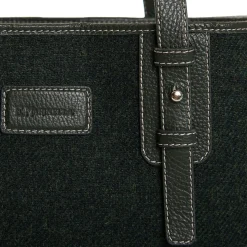 E.Marinella Tote Bag|TOTE BAG MIDI VERDE SCURO In lana e pelle