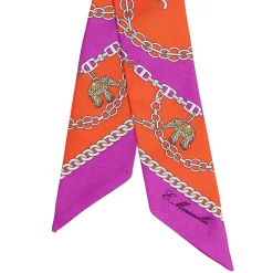 E.Marinella Twilly E Bandeaux|TWILLY IN SETA ARANCIONE Lucky elephant