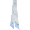 E.Marinella Twilly E Bandeaux|TWILLY IN SETA AZZURRO Microfantasia fiore