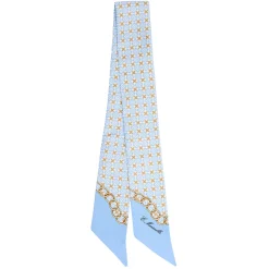 E.Marinella Twilly E Bandeaux|TWILLY IN SETA AZZURRO Microfantasia fiore
