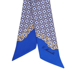 E.Marinella Twilly E Bandeaux|TWILLY IN SETA BLUETTE Microfantasia fiore