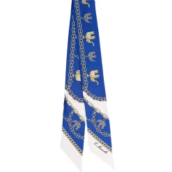 E.Marinella Twilly E Bandeaux|TWILLY IN SETA BLU Lucky elephant