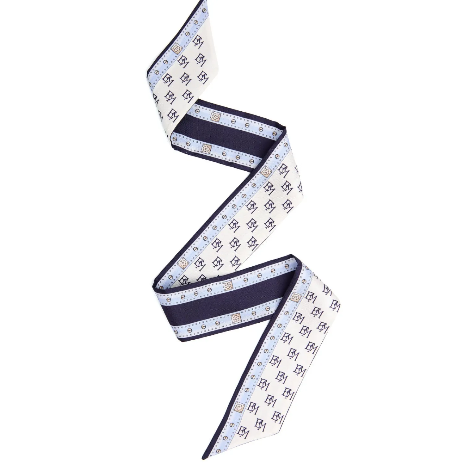 E.Marinella Twilly E Bandeaux|TWILLY IN SETA BLU SCURO Logo em