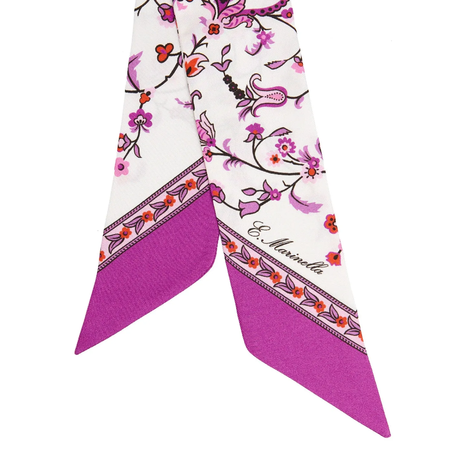 E.Marinella Twilly E Bandeaux|TWILLY IN SETA FUCHSIA Garden flower