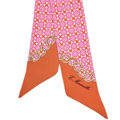 E.Marinella Twilly E Bandeaux|TWILLY IN SETA FUCSIA Microfantasia fiore