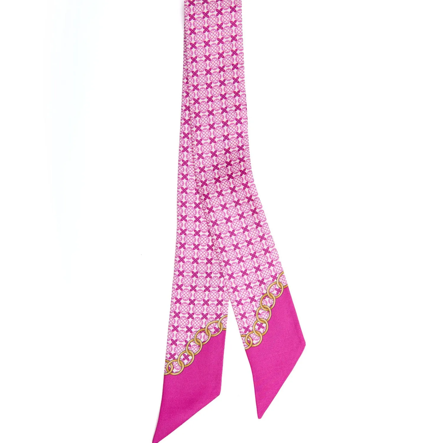 E.Marinella Twilly E Bandeaux|TWILLY IN SETA FUCSIA Microfantasia fiore