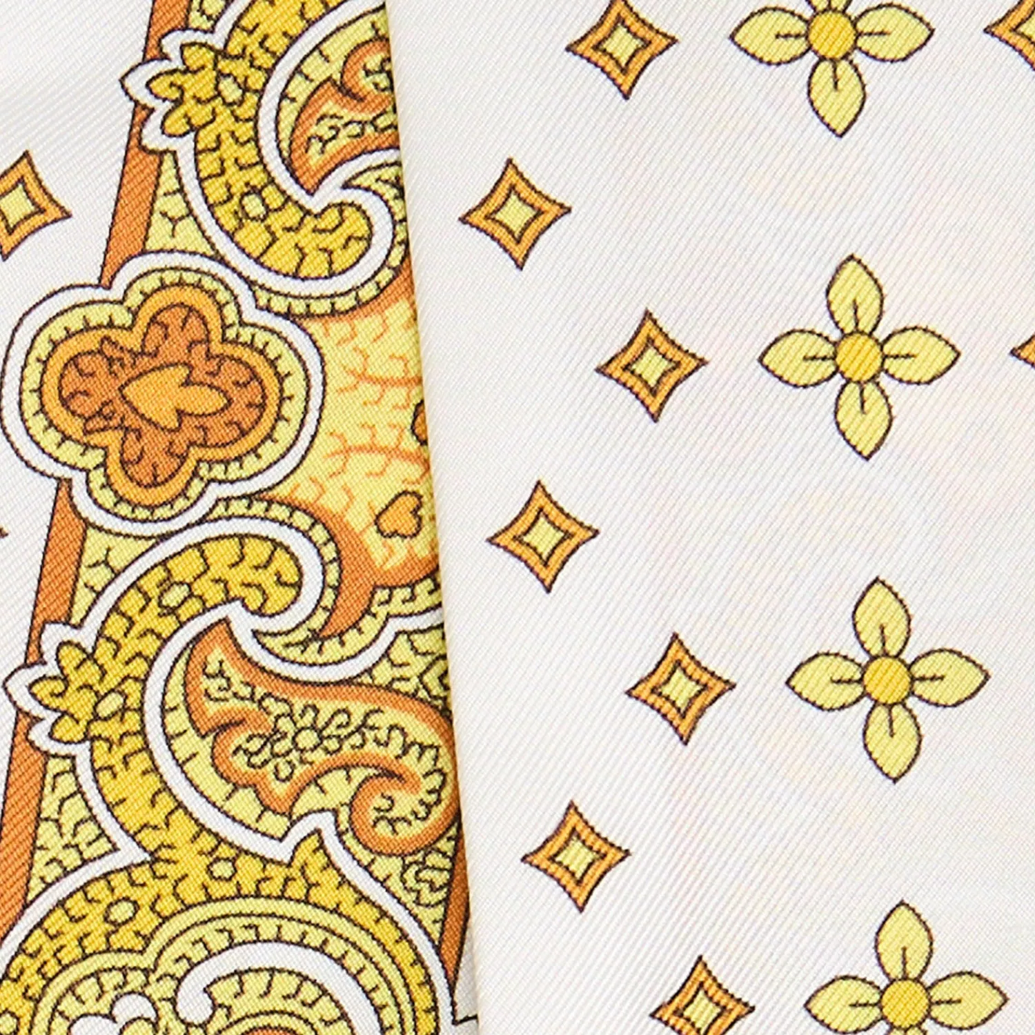 E.Marinella Twilly E Bandeaux|TWILLY IN SETA GIALLO Greek key floral
