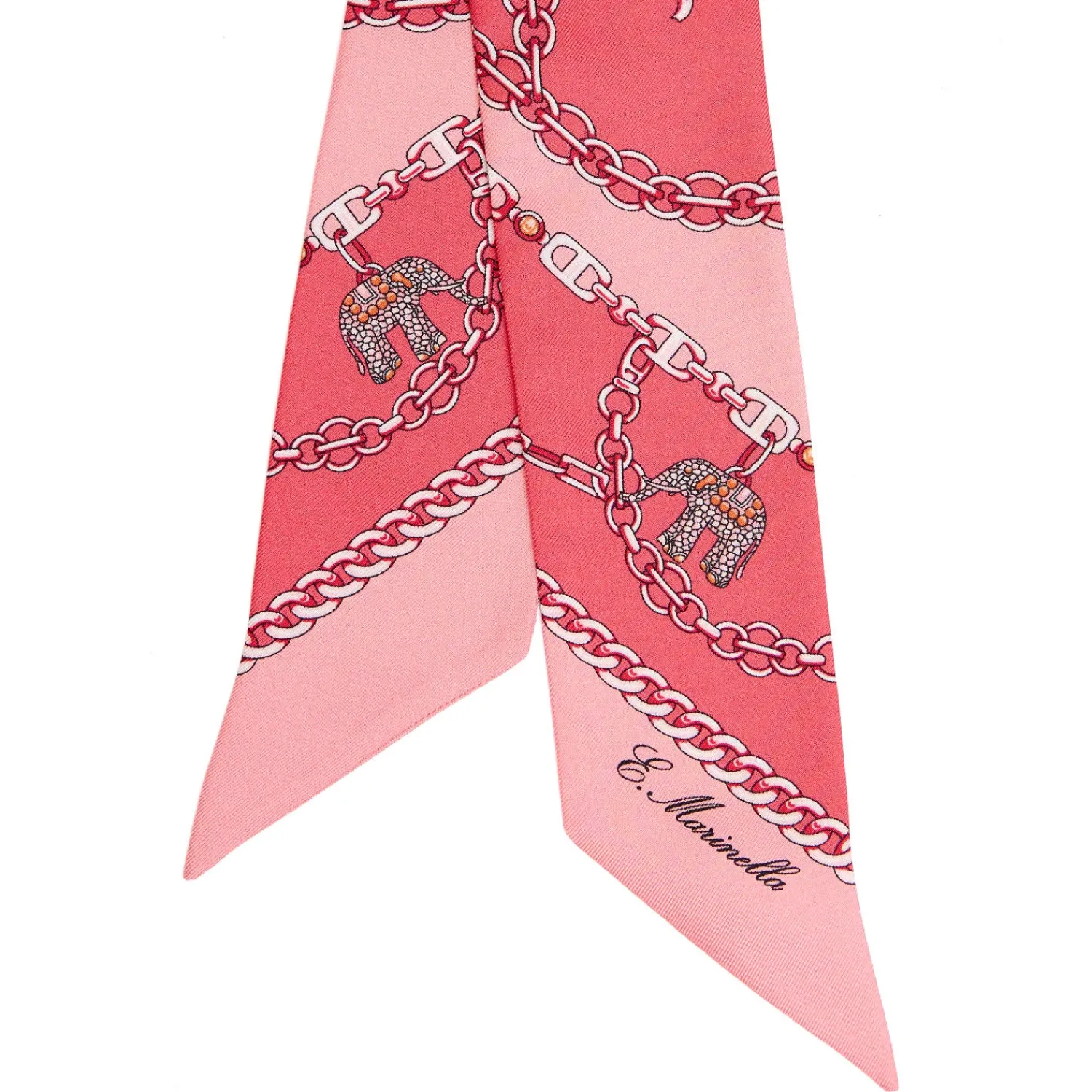 E.Marinella Twilly E Bandeaux|TWILLY IN SETA ROSA Lucky elephant