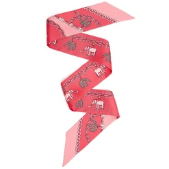 E.Marinella Twilly E Bandeaux|TWILLY IN SETA ROSA Lucky elephant