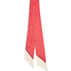 E.Marinella Twilly E Bandeaux|TWILLY IN SETA ROSSO Fiori d'archivio