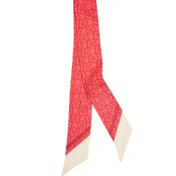E.Marinella Twilly E Bandeaux|TWILLY IN SETA ROSSO Fiori d'archivio