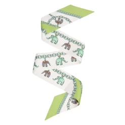 E.Marinella Twilly E Bandeaux|TWILLY IN SETA VERDE CHIARO Lucky elephant