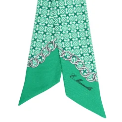 E.Marinella Twilly E Bandeaux|TWILLY IN SETA VERDE Microfantasia fiore