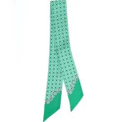 E.Marinella Twilly E Bandeaux|TWILLY IN SETA VERDE Microfantasia fiore